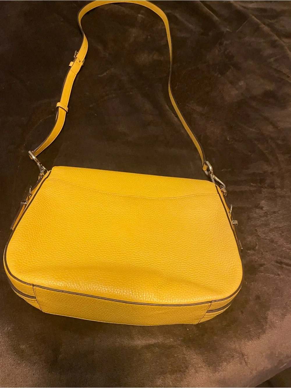 Michael Kors Bright Yellow Pebble Leather Crossbody. New without tags.